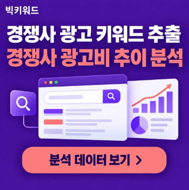 빅키워드 - 경쟁사 광고 키워드 추출, 경쟁사 광고비 추이 분석